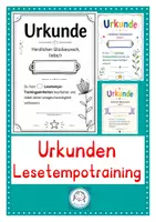 Vorschau - Arbeitsblätter - Urkunden für das Lesetempotraining - Deckblatt