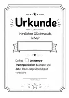 Vorschau - Arbeitsblätter - Urkunden für das Lesetempotraining - Seite 1