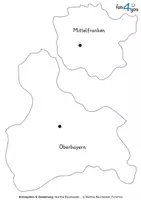 Vorschau - Stationenlernen - Bayern - Puzzle (mit Regierungsbezirken) - Seite 1
