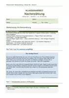 Vorschau - Klassenarbeiten - Klassenarbeit Nacherzählung Klasse 5/6 | Originaltext inklusive | Erwartungshorizont Musterlösung | Bewertungsraster | Präteritum Verständnisfragen | sofort einsetzbar | Deutsch - Deckblatt