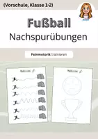 Vorschau - Arbeitsblätter - Fußball-Nachspurübungen | Feinmotorik & Stiftführung - Deckblatt
