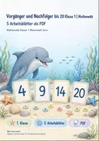 Vorschau - Arbeitsblätter - Vorgänger und Nachfolger bis 20 Klasse 1 | Mathematik | 5 Arbeitsblätter als PDF - Deckblatt