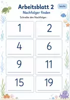 Vorschau - Arbeitsblätter - Vorgänger und Nachfolger bis 20 Klasse 1 | Mathematik | 5 Arbeitsblätter als PDF - Seite 2