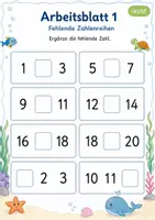 Vorschau - Arbeitsblätter - Fehlende Zahlen bis 20 Klasse 1 | Mathematik | 5 Arbeitsblätter als PDF - Seite 1