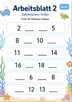 Vorschau - Arbeitsblätter - Fehlende Zahlen bis 20 Klasse 1 | Mathematik | 5 Arbeitsblätter als PDF - Seite 2