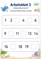 Vorschau - Arbeitsblätter - Fehlende Zahlen bis 20 Klasse 1 | Mathematik | 5 Arbeitsblätter als PDF - Seite 3