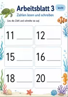 Vorschau - Arbeitsblätter - Zahlen schreiben bis 20 Klasse 1 | Mathematik | 5 Arbeitsblätter als PDF - Seite 3