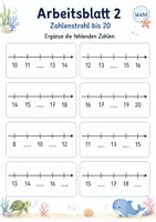 Vorschau - Arbeitsblätter - Zahlenstrahl bis 20 Klasse 1 | Mathematik | 5 Arbeitsblätter als PDF - Seite 2