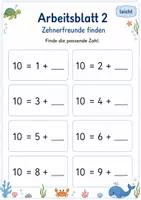 Vorschau - Arbeitsblätter - Ergänzen bis 10 Klasse 1 | Mathematik | 5 Arbeitsblätter als PDF - Seite 2