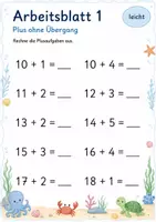 Vorschau - Arbeitsblätter - Addition ohne Zehnerübergang bis 20 Klasse 1 | Mathematik | 5 Arbeitsblätter als PDF - Seite 1