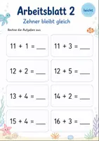 Vorschau - Arbeitsblätter - Addition ohne Zehnerübergang bis 20 Klasse 1 | Mathematik | 5 Arbeitsblätter als PDF - Seite 2