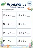 Vorschau - Arbeitsblätter - Addition ohne Zehnerübergang bis 20 Klasse 1 | Mathematik | 5 Arbeitsblätter als PDF - Seite 3