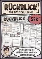 Vorschau - Arbeitsblätter - Rückblick Schuljahresende Reflexion Klasse 5 6 7 8 - Deckblatt