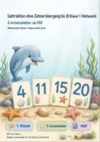 Vorschau - Arbeitsblätter - Subtraktion ohne Zehnerübergang bis 20 Klasse 1 | Mathematik | 5 Arbeitsblätter als PDF - Deckblatt
