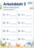 Vorschau - Arbeitsblätter - Subtraktion ohne Zehnerübergang bis 20 Klasse 1 | Mathematik | 5 Arbeitsblätter als PDF - Seite 2