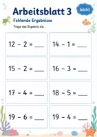 Vorschau - Arbeitsblätter - Subtraktion ohne Zehnerübergang bis 20 Klasse 1 | Mathematik | 5 Arbeitsblätter als PDF - Seite 3