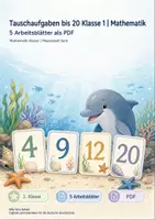 Vorschau - Arbeitsblätter - Tauschaufgaben bis 20 Klasse 1 | Mathematik | 5 Arbeitsblätter als PDF - Deckblatt