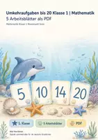 Vorschau - Arbeitsblätter - Umkehraufgaben bis 20 Klasse 1 | Mathematik | 5 Arbeitsblätter als PDF - Deckblatt