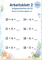 Vorschau - Arbeitsblätter - Umkehraufgaben bis 20 Klasse 1 | Mathematik | 5 Arbeitsblätter als PDF - Seite 2