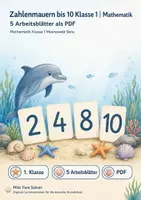 Vorschau - Arbeitsblätter - Zahlenmauern bis 10 Klasse 1 | Mathematik | 5 Arbeitsblätter als PDF - Deckblatt