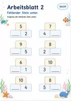 Vorschau - Arbeitsblätter - Zahlenmauern bis 10 Klasse 1 | Mathematik | 5 Arbeitsblätter als PDF - Seite 2