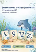 Vorschau - Arbeitsblätter - Zahlenmauern bis 20 Klasse 1 | Mathematik | 5 Arbeitsblätter als PDF - Deckblatt