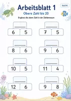 Vorschau - Arbeitsblätter - Zahlenmauern bis 20 Klasse 1 | Mathematik | 5 Arbeitsblätter als PDF - Seite 1