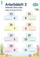 Vorschau - Arbeitsblätter - Zahlenmauern bis 20 Klasse 1 | Mathematik | 5 Arbeitsblätter als PDF - Seite 2
