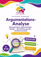 Vorschau - Arbeitsblätter - Argumentationsanalyse – Behauptung, Begründung, Beleg | Deutsch Klasse 9/10 - Deckblatt