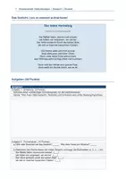 Vorschau - Klassenarbeiten - Klassenarbeit Gedichtanalyse Klasse 9 | Gedicht inklusive | Stilmittel Metrum Reimschema | Erwartungshorizont Musterlösung | Bewertungsraster | sofort einsetzbar | Deutsch - Seite 2