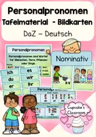 Vorschau - Fördermaterial/Inklusion - Deutsch / DaZ - Personalpronomen (Nominativ) - Tafelmaterial - Bildkarten - Deckblatt