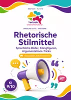 Vorschau - Arbeitsblätter - Rhetorische Stilmittel erkennen und deuten | Deutsch Klasse 9/10 - Deckblatt