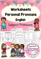 Aperçu - Feuilles d'exercices - Anglais - Feuilles d'exercices - Personal Pronouns - Les Pronoms Sujets - Page de couverture