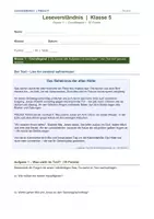 Vorschau - Arbeitsblätter - Leseverständnis Klasse 5 | 3 Niveaustufen differenziert | inkl. Text | Grundlegend Vertiefend Erweiternd | Lösungshinweise | sofort einsetzbar | Deutsch - Deckblatt