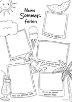 Vorschau - Arbeitsblätter - Meine Sommerferien – Ferienrückblick (Mal- und Schreibanlass ab Klasse 1) - Seite 1