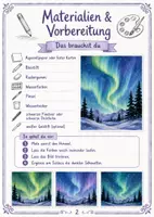 Vorschau - Stundenentwürfe - Kunst: Polarlichter über Winterlandschaft - Seite 1