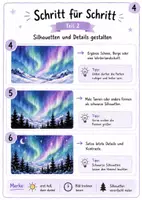 Vorschau - Stundenentwürfe - Kunst: Polarlichter über Winterlandschaft - Seite 3