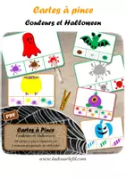 Aperçu - Apprentissages en autonomie - Cartes à pince - Couleurs et Halloween - Page de couverture