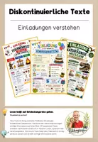 Vorschau - Arbeitsblätter - Diskontinuierliche Texte - Einladungen - Deckblatt