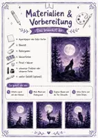 Vorschau - Stundenentwürfe - Kunst: Mondschein Wald mit Tier Silhouette - Seite 1