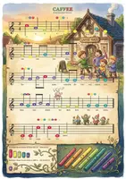 Vorschau - Arbeitsblätter - C-a-f-f-e-e Kanon - Boomwhacker-Noten | farbig - Deckblatt