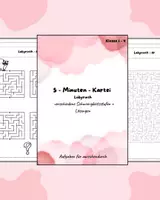 Vorschau - Arbeitsblätter - 5-Minuten-Kartei - Aufgaben für zwischendurch - Labyrinth - Deckblatt