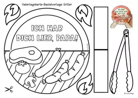 Vorschau - Mal- und Bastelvorlagen - Kreative Vatertagskarte basteln / Bastelvorlage Vatertag zum Aufklappen - Seite 2