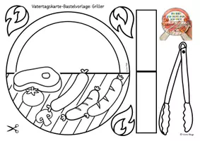 Vorschau - Mal- und Bastelvorlagen - Kreative Vatertagskarte basteln / Bastelvorlage Vatertag zum Aufklappen - Seite 3