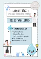 Vorschau - Stundenentwürfe - Lerneinheit Wasser - Wasser sparen Teil 10 - Deckblatt