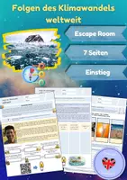 Vorschau - Arbeitsblätter - Folgen des Klimawandels weltweit (Escape Room mit Lösungen & Präsentation) - Deckblatt