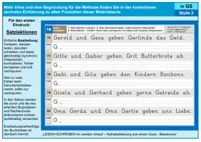 Vorschau - Arbeitsblätter - Satztraining in Grundschrift Stufe 2: weitgehend lautgetreue Wörter - Seite 1