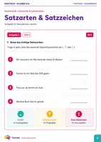 Vorschau - Arbeitsblätter - Satzarten und Satzzeichen erkennen – Grammatik Arbeitsblatt Klasse 5/6 mit Lösungen - Seite 3