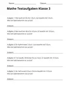 Vorschau - Stundenentwürfe - Mathe Textaufgaben Klasse 3 – Geld zurückgeben (30 Aufgaben mit Lösungen) - Seite 3