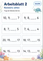Vorschau - Arbeitsblätter - Vorwärts und rückwärts zählen bis 20 | Mathematik Klasse 1 | 5 Arbeitsblätter als PDF - Seite 2